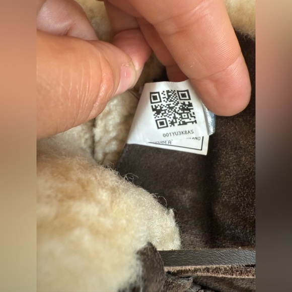 Ugg Caspia Ankle Short Shearling Leather Brown Lace Up Boots Womens Sz 8 - Picture 7 of 11